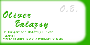 oliver balazsy business card